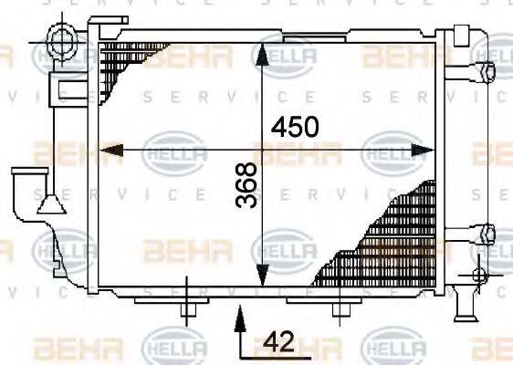 HELLA 8MK376711361 Радіатор, охолодження двигуна