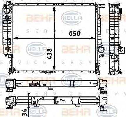 HELLA 8MK376711501 Радіатор, охолодження двигуна