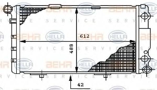 HELLA 8MK376712261 Радіатор, охолодження двигуна