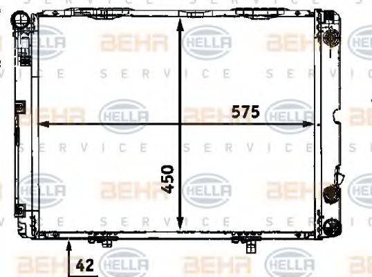 HELLA 8MK376712301 Радіатор, охолодження двигуна