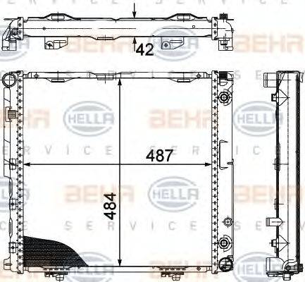 HELLA 8MK376712431 Радіатор, охолодження двигуна