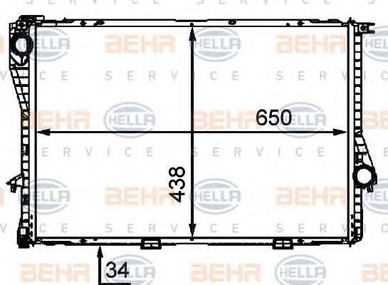 HELLA 8MK376712491 Радіатор, охолодження двигуна