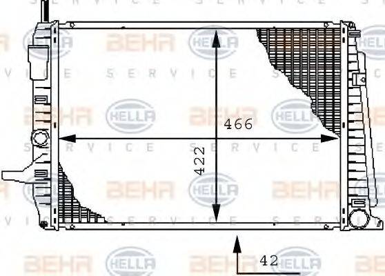 HELLA 8MK376712561 Радіатор, охолодження двигуна