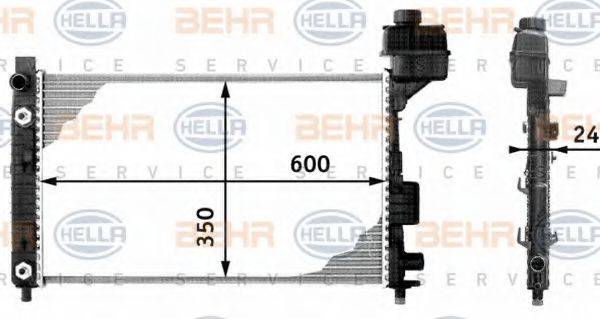 HELLA 8MK376713041 Радіатор, охолодження двигуна