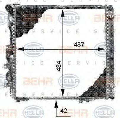 HELLA 8MK376713291 Радіатор, охолодження двигуна