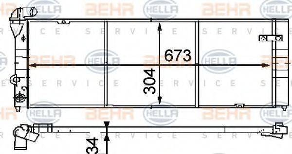 HELLA 8MK376714501 Радіатор, охолодження двигуна