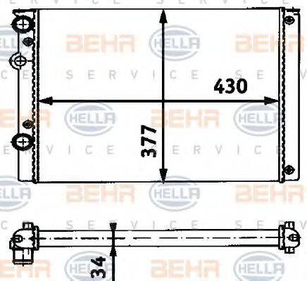 HELLA 8MK376714651 Радіатор, охолодження двигуна