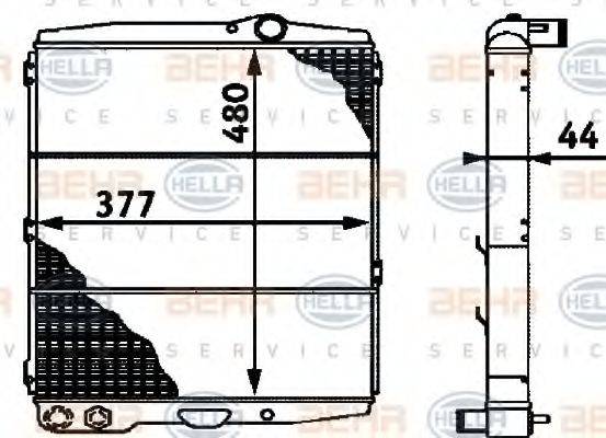 HELLA 8MK376714721 Радіатор, охолодження двигуна