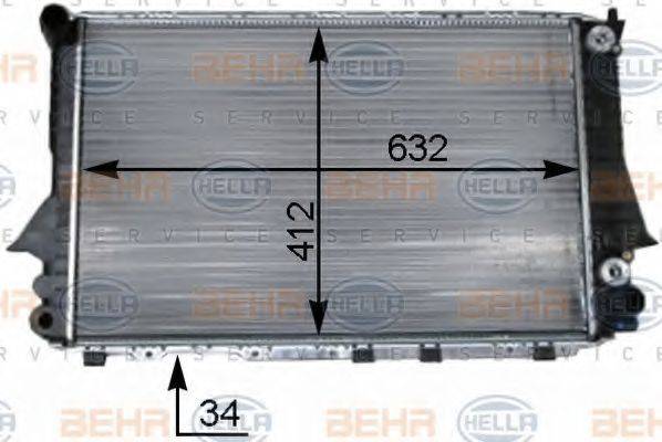 HELLA 8MK376715261 Радіатор, охолодження двигуна