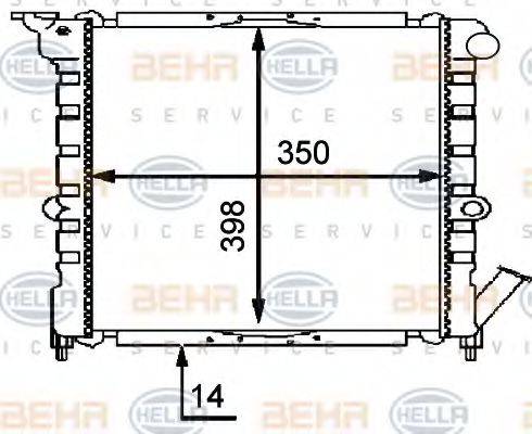 HELLA 8MK376716061 Радіатор, охолодження двигуна