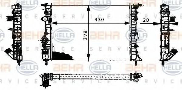 HELLA 8MK376716161 Радіатор, охолодження двигуна