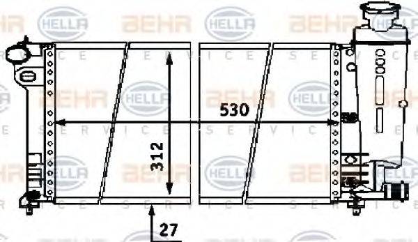 HELLA 8MK376716451 Радіатор, охолодження двигуна