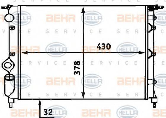 HELLA 8MK376716601 Радіатор, охолодження двигуна