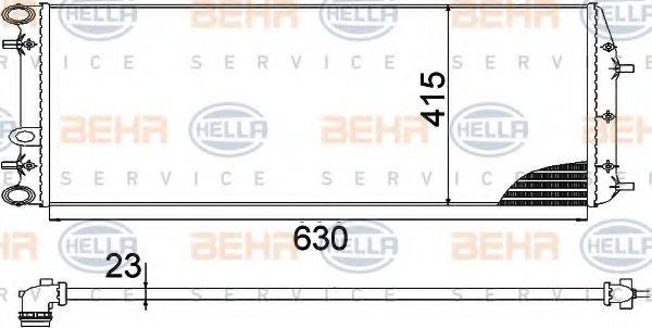 HELLA 8MK376717701 Радіатор, охолодження двигуна