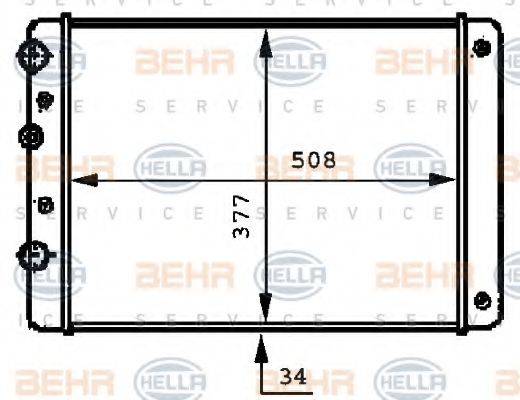 HELLA 8MK376717711 Радіатор, охолодження двигуна