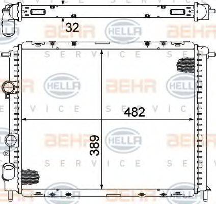 HELLA 8MK376717791 Радіатор, охолодження двигуна