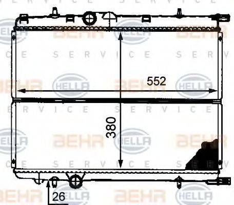 HELLA 8MK376718151 Радіатор, охолодження двигуна