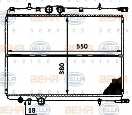 HELLA 8MK376718171 Радіатор, охолодження двигуна