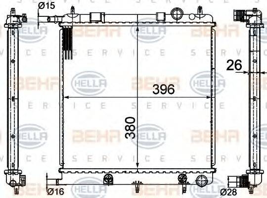 HELLA 8MK376718621 Радіатор, охолодження двигуна