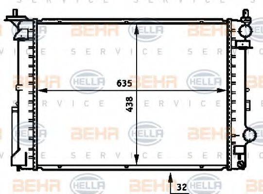 HELLA 8MK376719021 Радіатор, охолодження двигуна