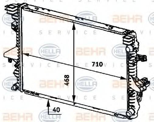 HELLA 8MK376719161 Радіатор, охолодження двигуна