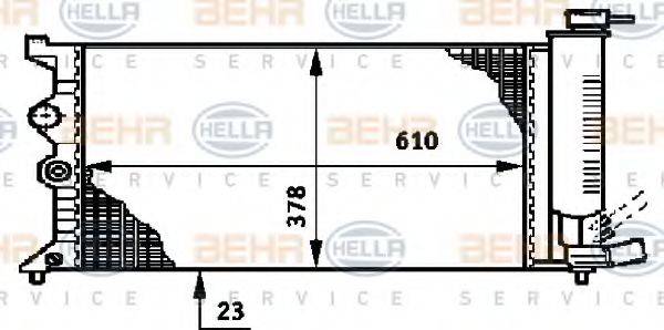 HELLA 8MK376719431 Радіатор, охолодження двигуна