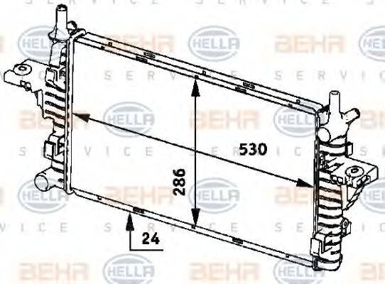 HELLA 8MK376719751 Радіатор, охолодження двигуна