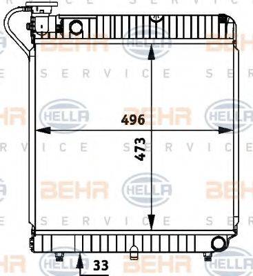 HELLA 8MK376721361 Радіатор, охолодження двигуна