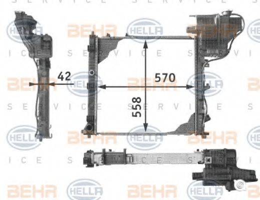 HELLA 8MK376721651 Радіатор, охолодження двигуна