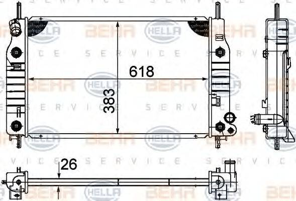 HELLA 8MK376724541 Радіатор, охолодження двигуна