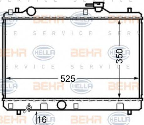 HELLA 8MK376724581 Радіатор, охолодження двигуна