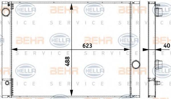 HELLA 8MK376729501 Радіатор, охолодження двигуна