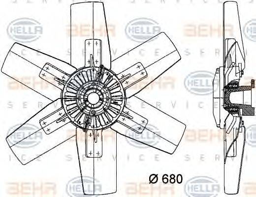 HELLA 8MV376730231 Вентилятор, охолодження двигуна