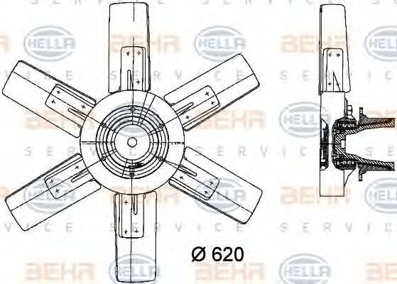 HELLA 8MV376730281 Вентилятор, охолодження двигуна