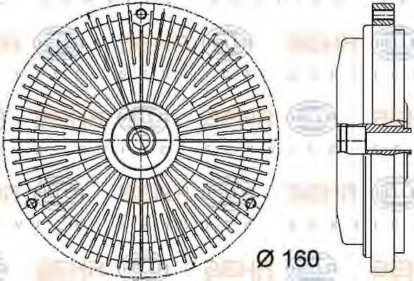 HELLA 8MV376732001 Зчеплення, вентилятор радіатора