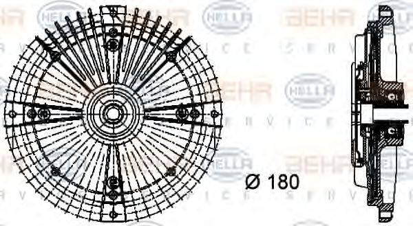 HELLA 8MV376732471 Зчеплення, вентилятор радіатора