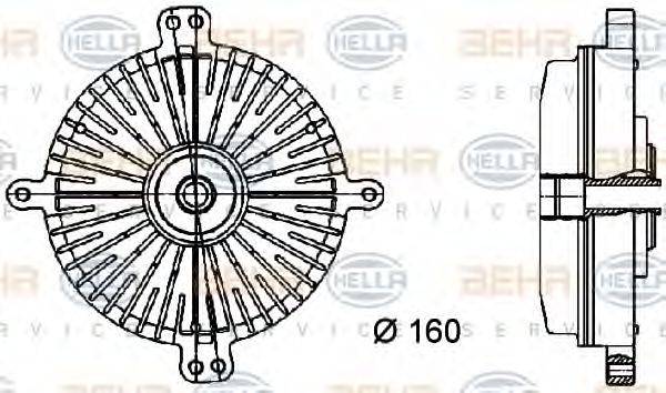 HELLA 8MV376733061 Зчеплення, вентилятор радіатора