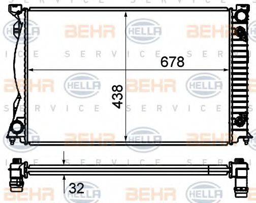 HELLA 8MK376735011 Радіатор, охолодження двигуна