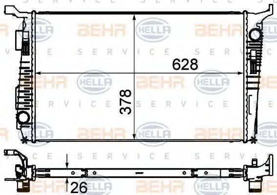 HELLA 8MK376735181 Радіатор, охолодження двигуна