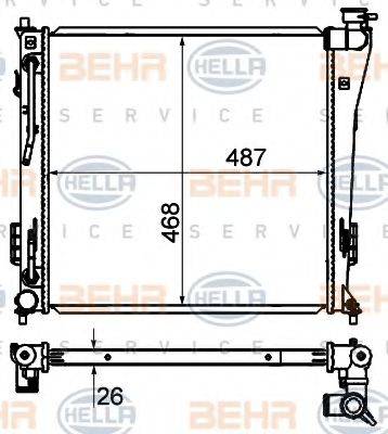 HELLA 8MK376735261 Радіатор, охолодження двигуна