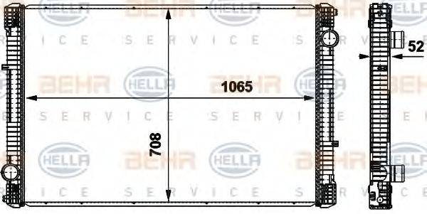 HELLA 8MK376737071 Радіатор, охолодження двигуна