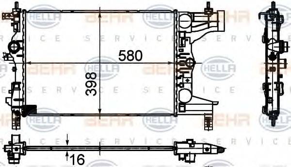 HELLA 8MK376748731 Радіатор, охолодження двигуна