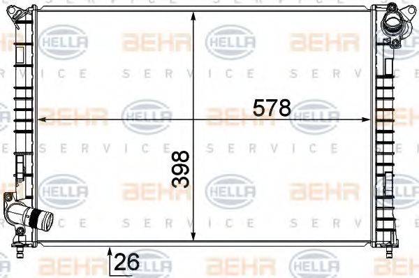 HELLA 8MK376749521 Радіатор, охолодження двигуна