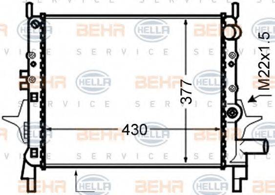 HELLA 8MK376750071 Радіатор, охолодження двигуна