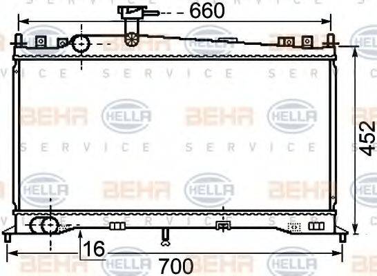 HELLA 8MK376750261 Радіатор, охолодження двигуна