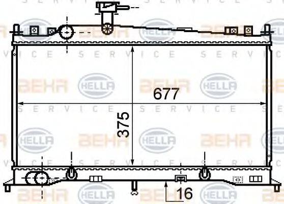 HELLA 8MK376750271 Радіатор, охолодження двигуна