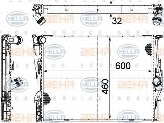 HELLA 8MK376754041 Радіатор, охолодження двигуна