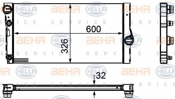 HELLA 8MK376754131 Радіатор, охолодження двигуна