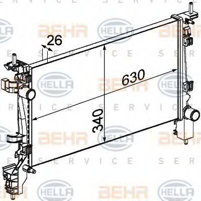 HELLA 8MK376754711 Радіатор, охолодження двигуна