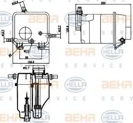 HELLA 8MA376755211 Компенсаційний бак, охолоджуюча рідина